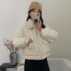 Lapel lambswool down cotton jacket women's 2025 winter thickened cropped cotton jacket women's design sense women's coat
