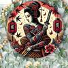Metal Wall Art Geisha Samurai Sign Aluminum Home Bar Decor