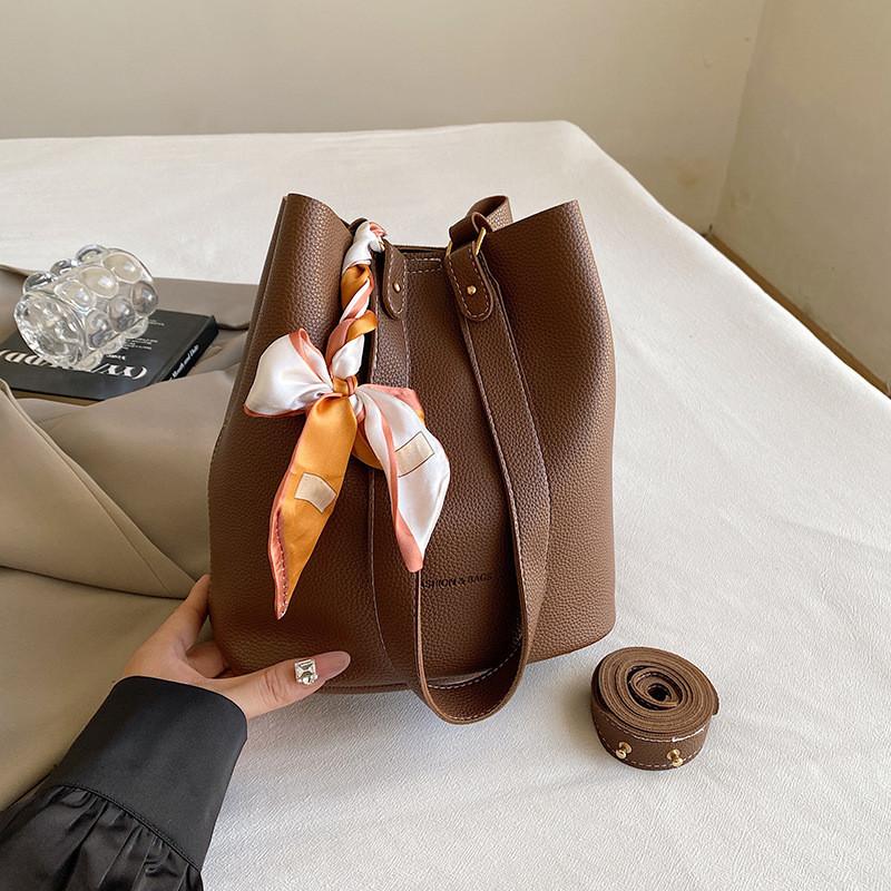 

Stylish Vintage Bucket Bag For Women Trendy Chic Pu Leather Shoulder Handbag