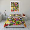 Colorful Cartoon Characters Set – Decoration and Art Exquisite three-piece bedding set gift for kids and adults