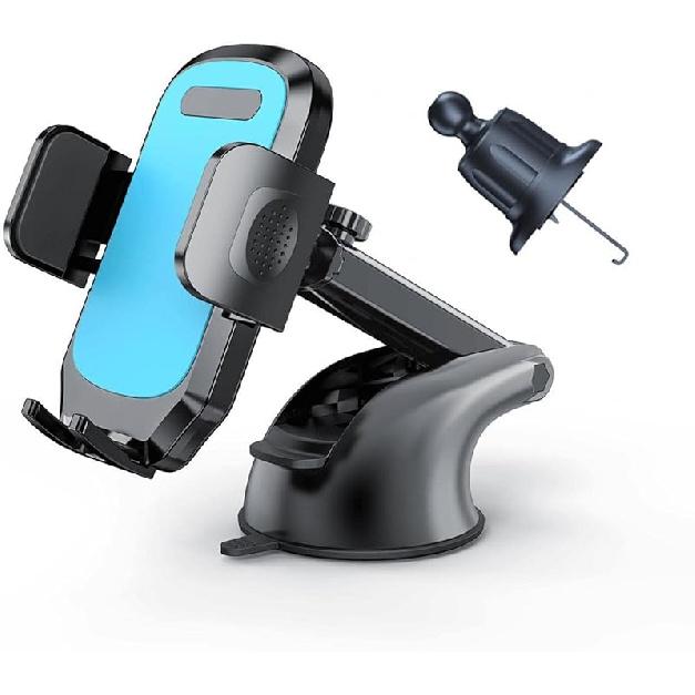 Car Phone Holder, Adjustable Car Phone Mount Cradle 360° Rotation - 2023 Upgraded Strong Sticky Gel Pad for Car Dashboard,H