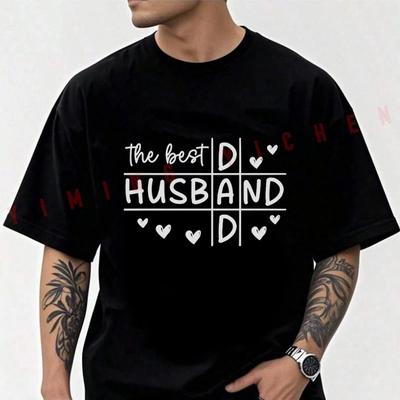 2026 Cotton Casual T-shirt The Best Dad Husband Father's Day Birthday Daddy From Wife Motorcycle Tshirt Mens Summer Tops Tee