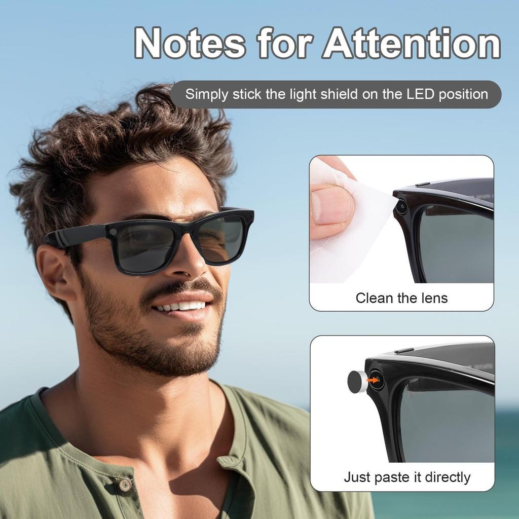 Meta Ray-Ban Glasses Sun Protection Stickers for Wayfarer/Skyler/Headliner Models