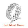 Anello Link Cubano per Donna Hiphop Anelli da Uomo Zircone Colore Oro Accessori per Dita Moda Gioielli Hippie Vendita all'Ingrosso OHR021