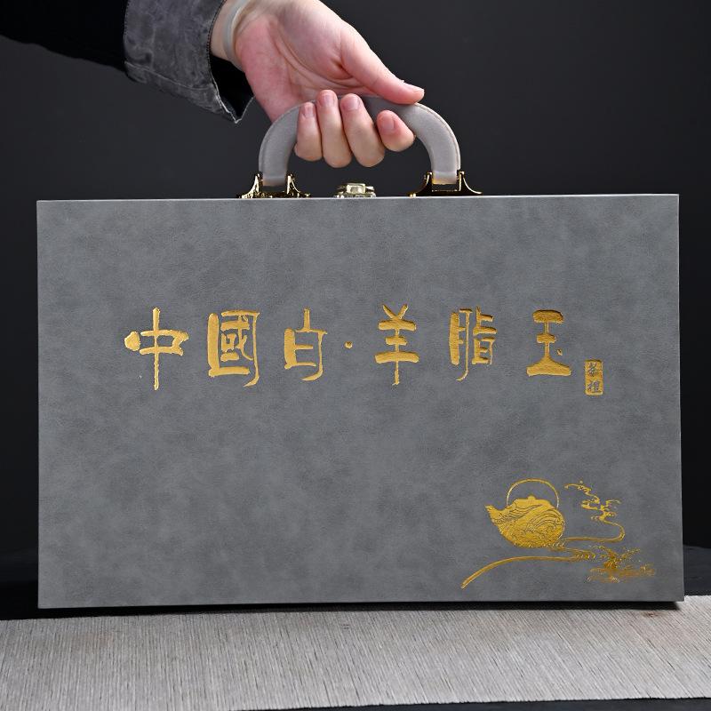 Conjunto de chá de porcelana branca jade suet, conjunto kung fu de bule, um conjunto completo de xícaras para fazer chá doméstico