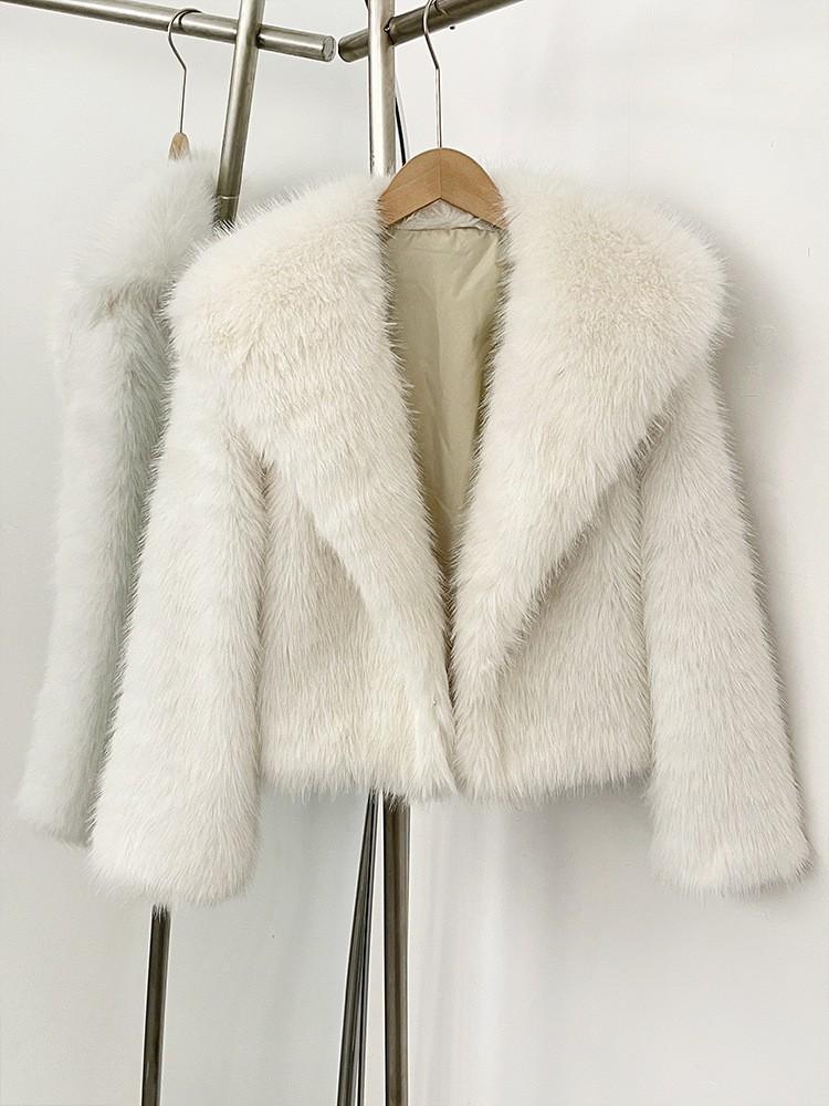 European and American autumn and winter new imitation fox fur coat women's short fashion fur coat coat