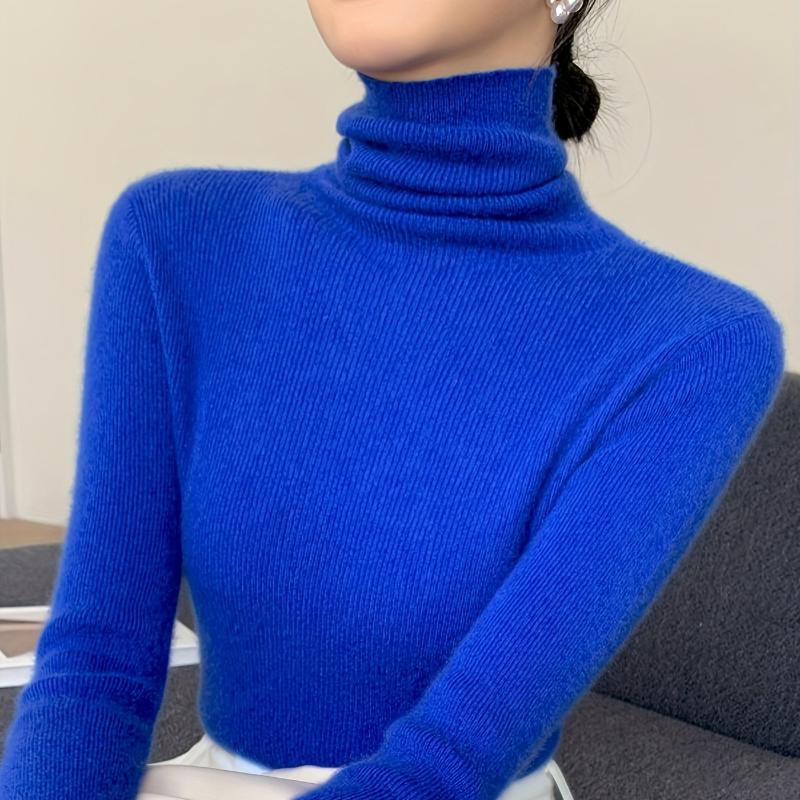 Soft and Plush Turtleneck Sweater for Women, Autumn/WinterNew Style, Body-Hugging High Neck Base Layer for Women