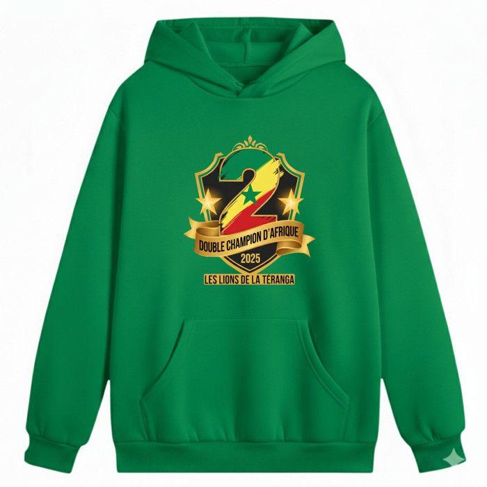 Kids' Football Tracksuit - NPZ - Senegal 2025 - Green - Hooded - Elasticated Waist Trousers