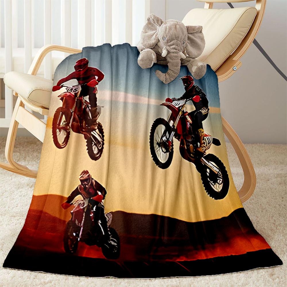 Motocross Adventure Sport Flanelldecke - Weich und geeignet für Sofas, Betten, Büros, Reisen, alle Jahreszeiten und das beste Geschenk für die Feiertage.