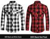 2025 Men's Plus Size Plaid Long Sleeve Shirt with Double Pockets