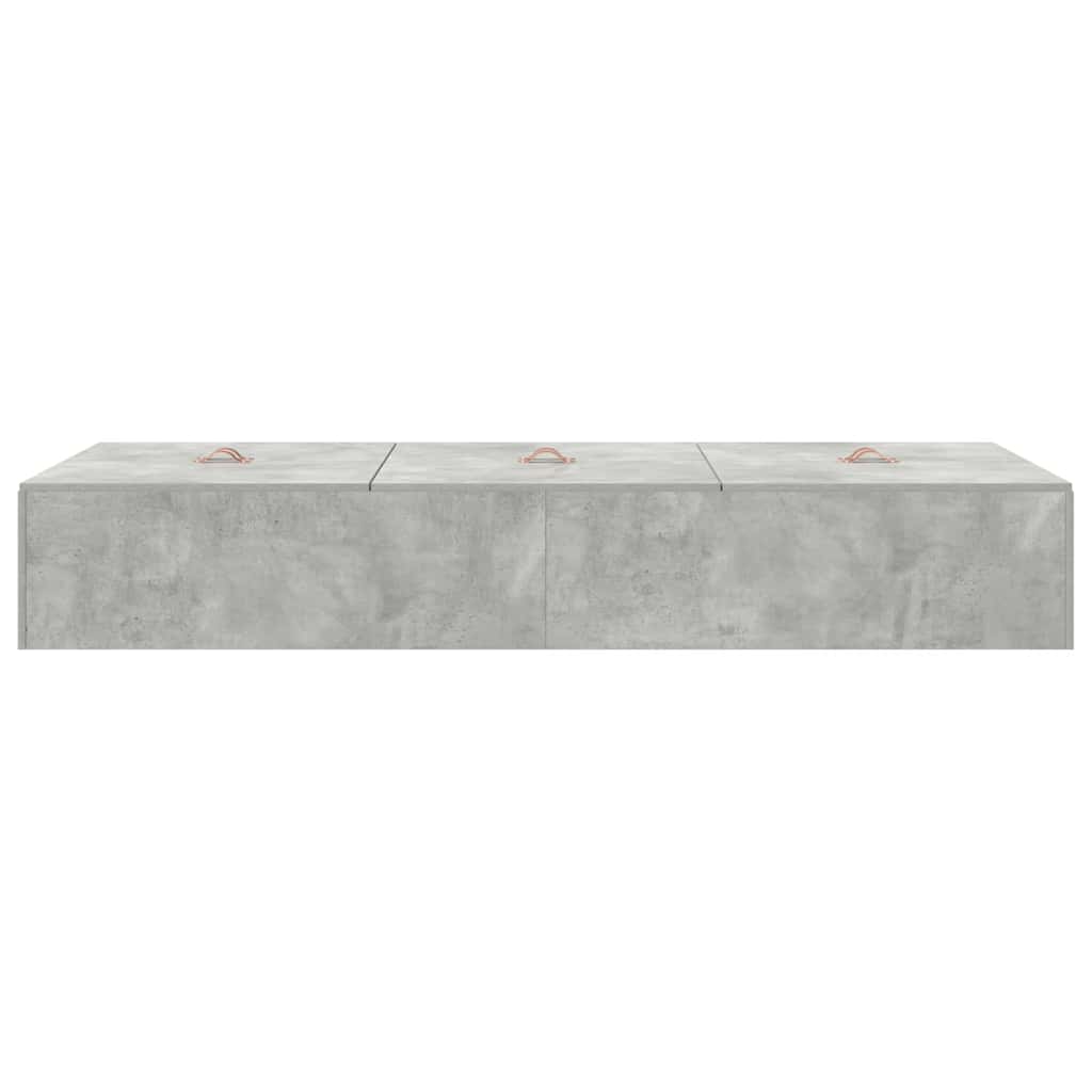 Storage Bed Frame Concrete Grey 80 x 200 cm Particleboard