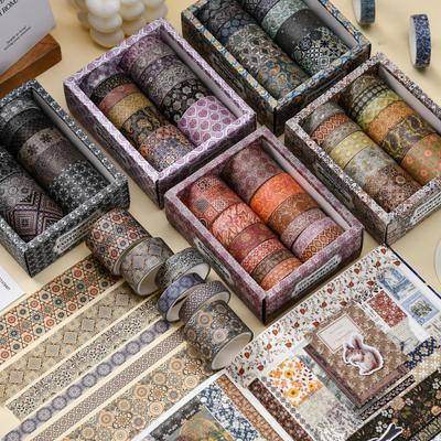 12-teiliges Washi-Tape-Set mit exotischem Charme, Retro-Blumen-Klebeband, Dekoration, Aufkleber, Tagebuch, DIY