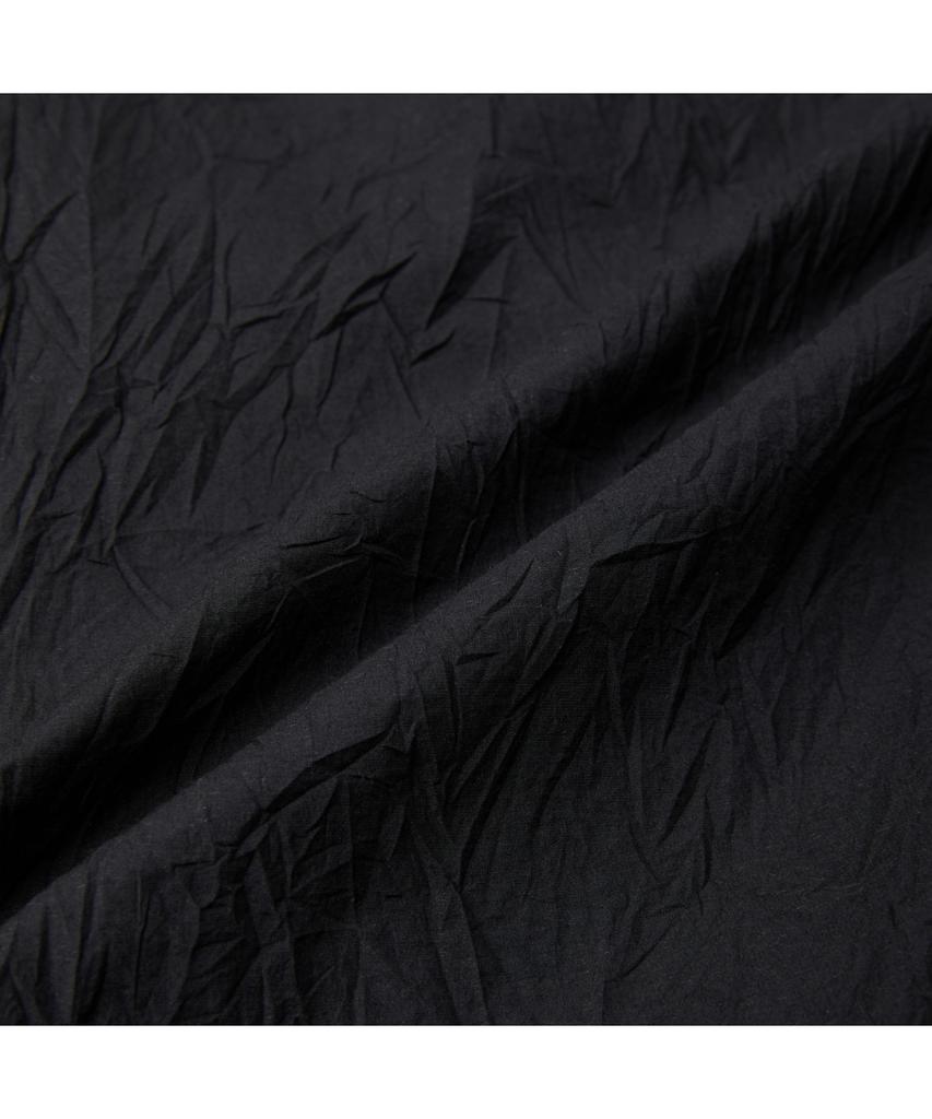 Keoseuuteommellou Black Loose Fit Tucked Creased Pants Cwpam26431Bkx