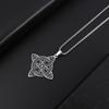 Silver Stainless Steel Witch Knot Pendant Necklace Celtic Knot Lucky Jewelry Christmas Gift for Friends Family
