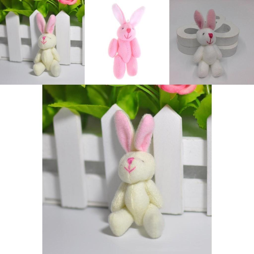 Niedliches 7,5 cm großes Mini-Kaninchen-Plüschtier, perfekt als Hochzeitsgeschenk oder Mitbringsel.