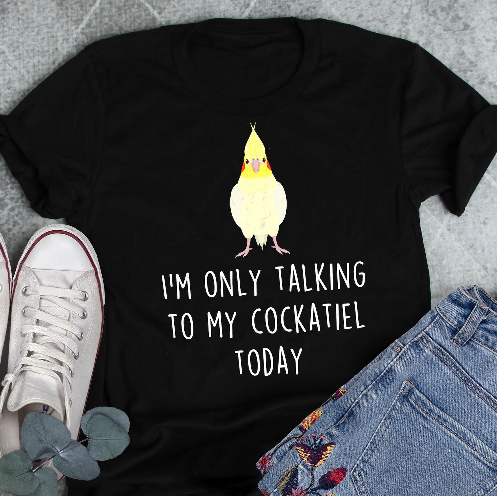 Lutino Cockatiel Shirt, , , Funny Parrot Lover Gift, Cute Bird T-shirt, Funny Cockatiel Tshirt, Pet Tee, Top, Tiel Mom, Bird Dad 150