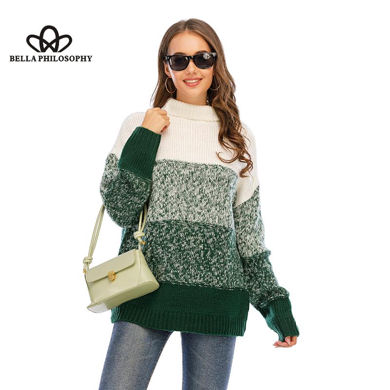 Осень-зима, новый женский модный утолщенный вязаный свитер, повседневный модный свободный элегантный свитер S зелёный