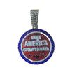 Europe and America's Popular Round Brand Make America Create AGAIN Letter Alloy Color Diamond Pendant Men's Necklace