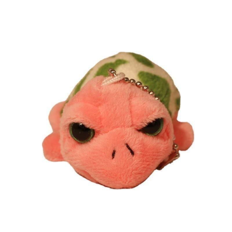 Adorable Big Eye Turtle Plush Pendant Soft Pp Cotton Filled Keychain For Bags