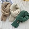 Women Scarf Winter Windproof Solid Color Soft Thick Knitting Keep Warm Cozy Unisex Korean Style Men for Outdoor