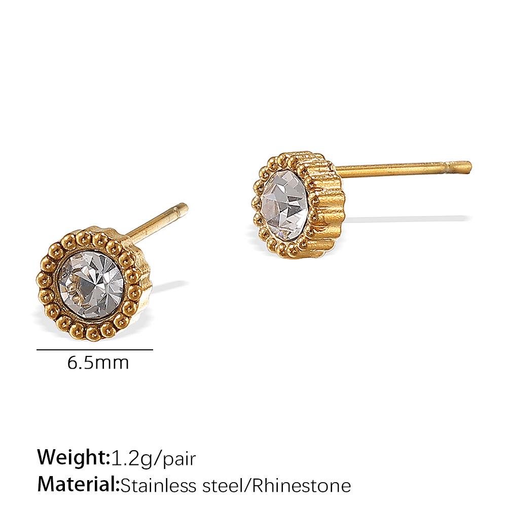 Stainless Steel Sequin Moon Crown Earrings for Women - Luxurious & Stylish Ear Studs