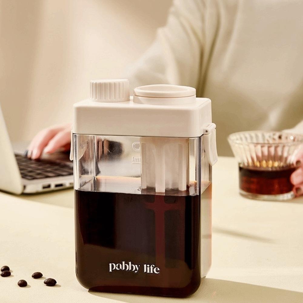 PP ABS AS Cold Brew Pitcher Built In Measurement Scale Brewing Coffee Carafe  Kitchen Counter