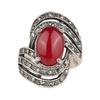 Elegant Inlaid Artificial Gemstone Finger Ring Vintage Party Women Jewelry Gift