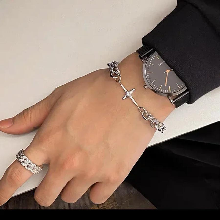 Vintage Star Bracelet Punk Multilayer Chain Bracelets for Women Hip Hop Jewelry Man Trendy Aesthetic Bangles Fashion New