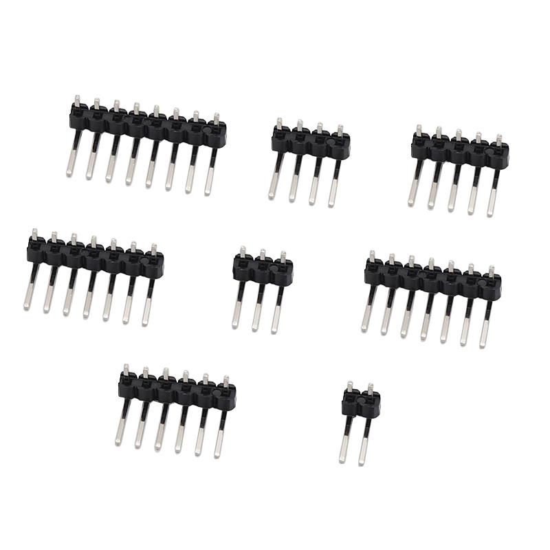 90° Dual Row Pin Header, 2.54MM Pitch, 1x2 to 1x40 Pins