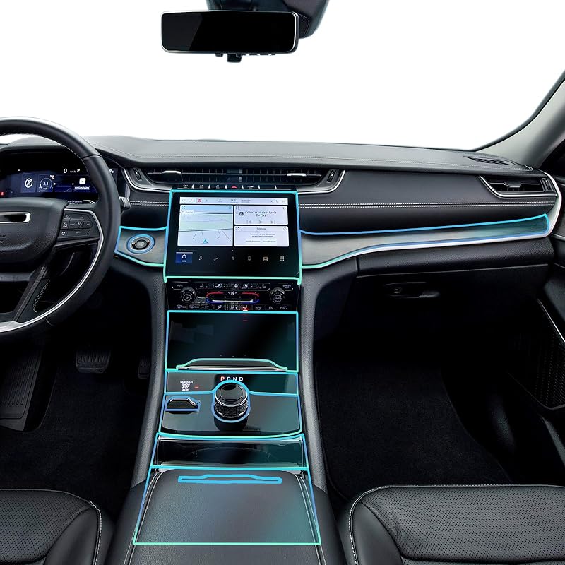 for Jeep Grand Cherokee 2021-2024 PPF Precut 8.5Mil Car Paint Protective Film TPU HD Film Scratch Protector Interior Accessories (Central Control One