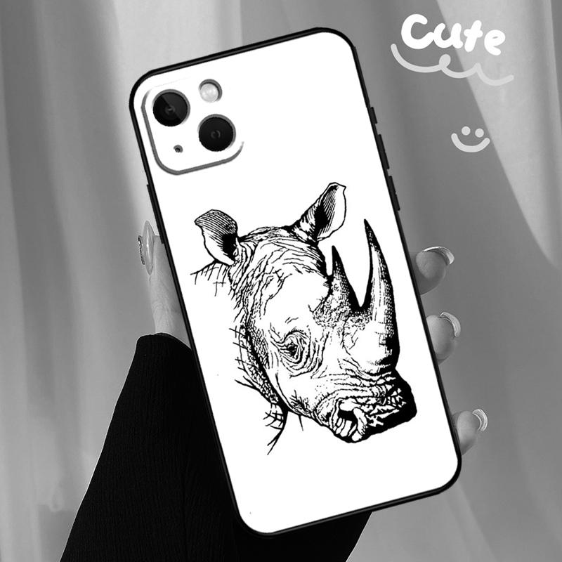 Rough Rhinoceros Rhino Beast Phone Case For iPhone 17 Pro Max 11 14 15 16 Pro Max Plus 13 12 Mini 16e 17 Air Back Cover