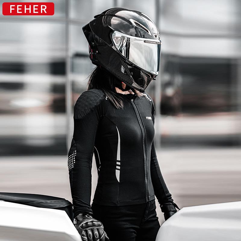 FEHER Soft Armor Summer Motorcycle Riding Suit - Breathable, Ventilated Protective Gear Top