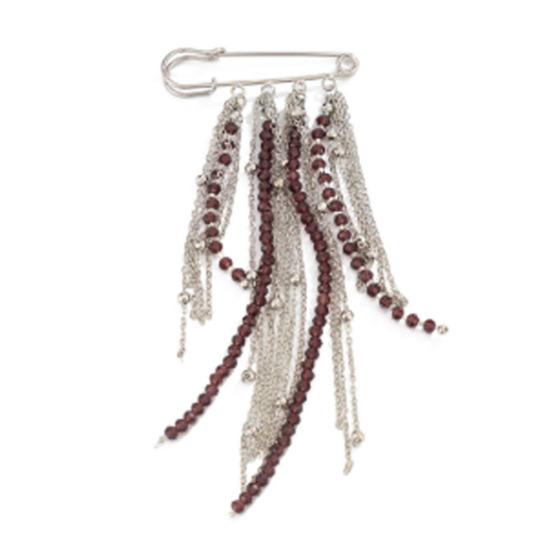 Beaded Tassel Pin Brooch Boho Chain Tassel Brooch Retro Dangle Brooch for Women Men Suit Sweater Clothes Accessory