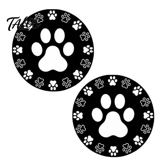 Talos 2PCS Car Coasters, Decorative Silicone Non-Slip Auto Accessories, Reusable Stain-Resistant Thermal Pads, for Home Bar Kitchen