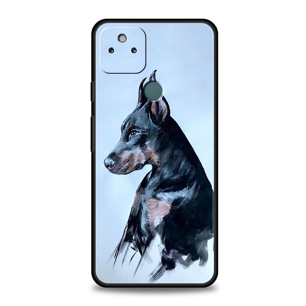 Doberman Dog Phone Case Cover for Google Pixel 10 9 8 7 6 9A 8A 7A 6A Pro Shockproof Soft TPU 9 Pro XL Shell Capas Fundas Coque