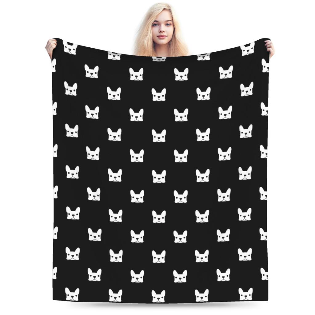 French Bulldog Dog Blanket Fleece Spring Autumn Animal  Multifunction Super Soft Throw Blankets for Home Office Plush Thin Quilt