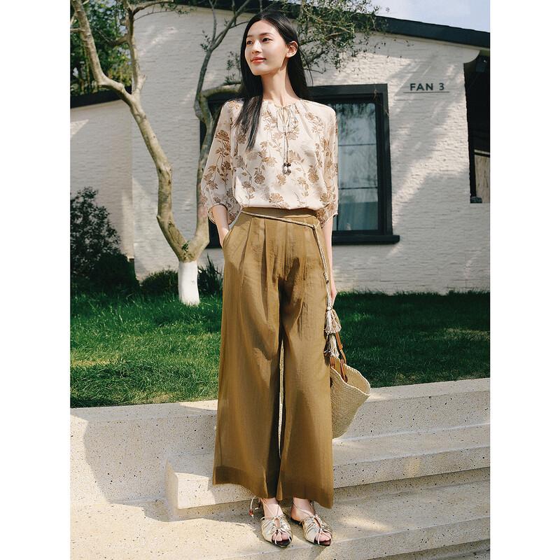 Женская элегантная шелковая блузка JUZI Annakol с цветочным принтом и рукавами средней длины L