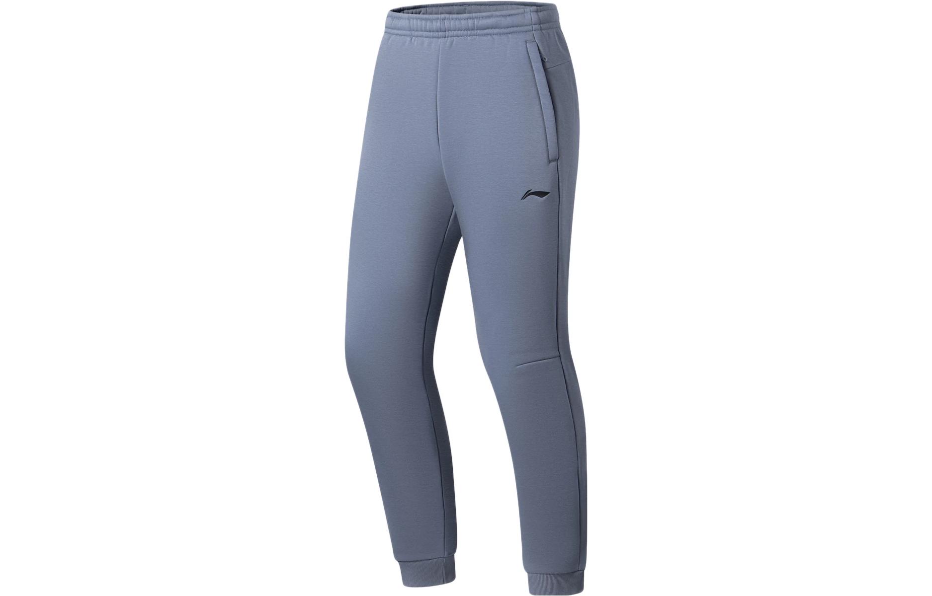Li Ning Training Series Knitted Sweatpants Men s Flint Stones Blue Thickened Cuffed Pants AKLSH17-3 M