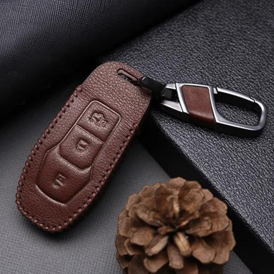 A+ Leather Car Remote Key Fob Case Cover Holder For Ford F-Series Explorer Fusion