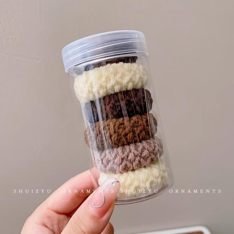 Kleiner Bär Hochelastisches Kaffee-Haargummi für Frauen und Mädchen - Langlebig, Schlicht und Elegant