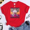 Funny I Axolotl Questions Print T-shirt Women Men Casual Graphic Print Tshirt Cute Salamander Print Tshirts Cool Shirts