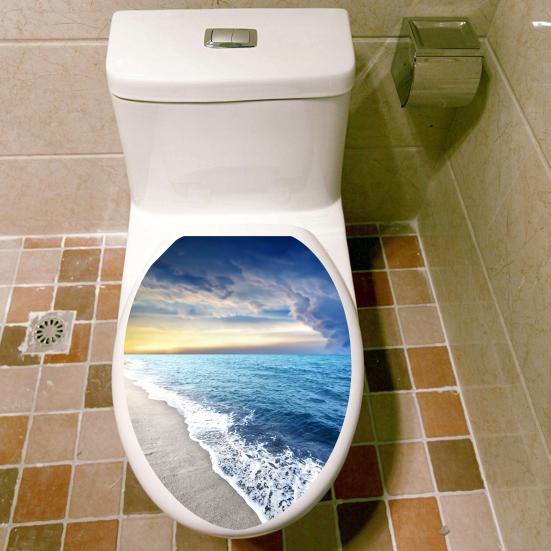 Buy Wall Sticker No Residue Funny Decals for Bathroom PVC Fashion Beach