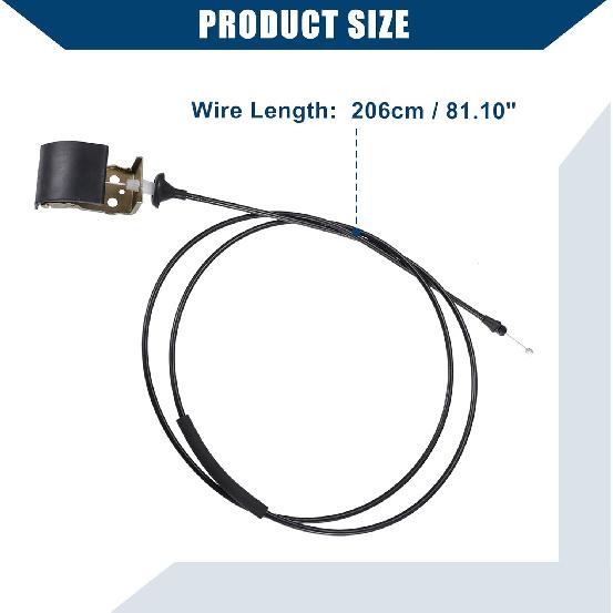 Hood/Release Cable for Ford for Ranger 1998-2011 for Ford Explorer Sport 2001-2003 / Hood Control Cable/Durable/Plastic / 1 Pcs/Black