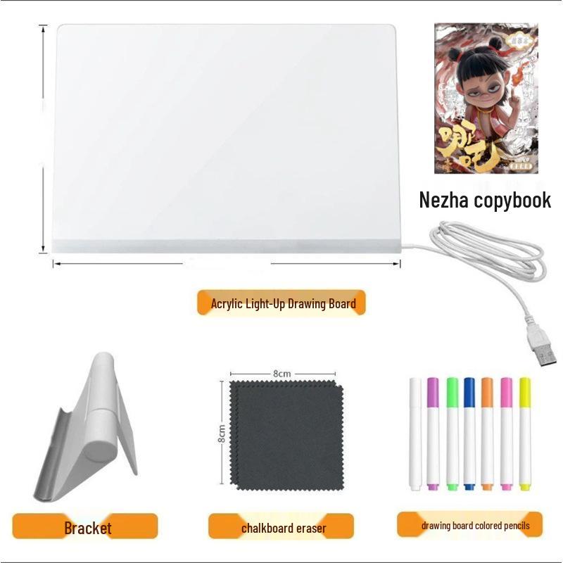 Reusable Light-Up Drawing Board for Kids – Eye-Friendly, Erasable DIY Handwriting Board with Pen