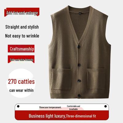 Herren Plus Size Strickweste mit V-Ausschnitt Cardigan