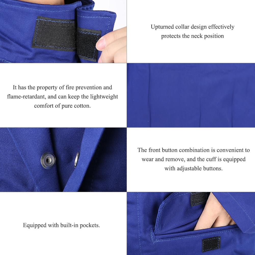 Wear Resisting Fireproof Welding Protective Clothing Suit Safety Welder Work Protection Blue(XL )