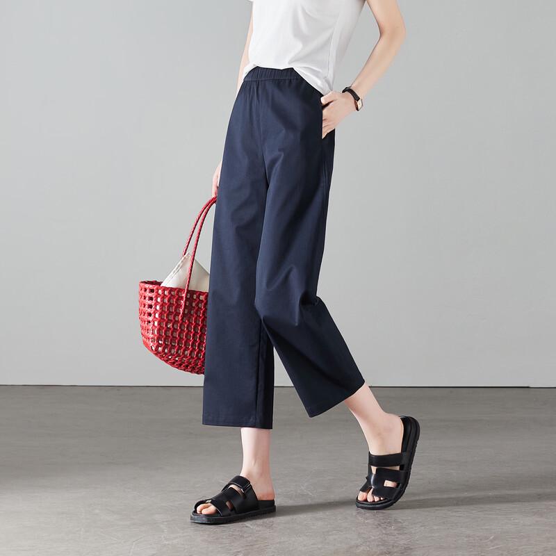 SOFSIL Women's High-Waist Cropped Wide-Leg Pants