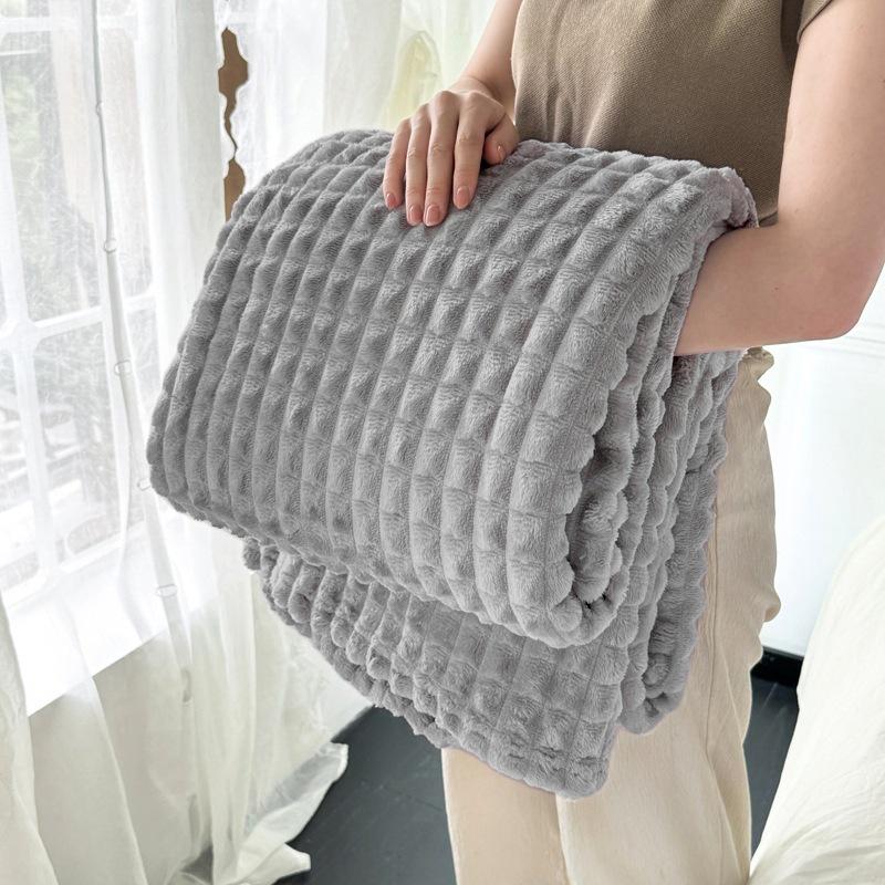 Autumn Winter Warm Striped Plaid Flannel Fleece Throw Blanket