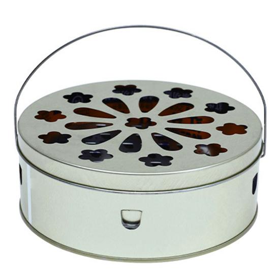 Mosquito Coil Box Hangable Leaky Lid Stainless Handle Design Open Flame Proof Fly Repellent Large Capacity Anti-scalding Incense Household Supplies