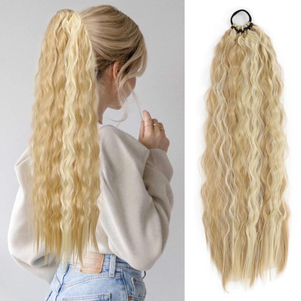 

Rubber Band Water Ripple Ponytail Corn Perm Pony Tail Hairpiece Daily 18H613